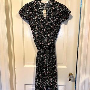 LOFT floral wrap dress